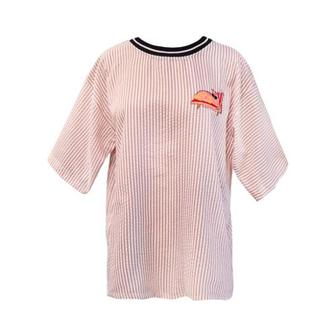 젯콜리코 [곽현주컬렉션] [젯콜리코] BEIGE STRIPE CAT PATCH T (S1733389)