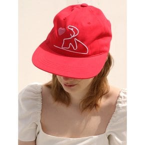 FEELING HEART VINTAGE RED BALL CAP