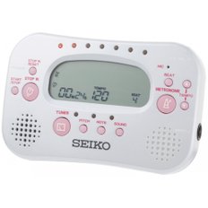 SEIKO 세이코 튜너 & 메트로놈 스톱워치 펄 화이트 STH100W