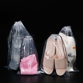 여행용 투명 스트링 파우치 다회용 신발 방수파우치 X ( 5매입 )