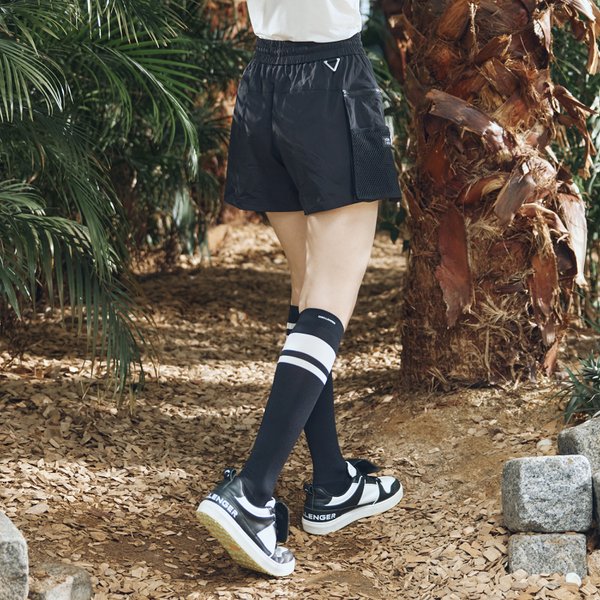 [부산점] 탈부착 메쉬빅포켓 허리스트링 여성 큐롯형 반바지 블랙_CHD2WHP0684BK