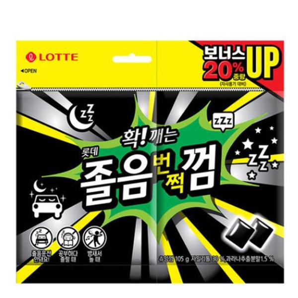확대된 대표 [롯데웰푸드] 롯데웰푸드 졸음번쩍껌 트윈 리필 105g x 1개 운전 수험생 대용량 껌(1)