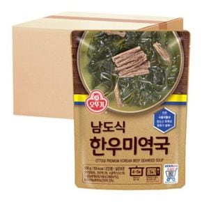 오뚜기 남도식 한우미역국 500g 12팩 간편식 자취 신혼부부