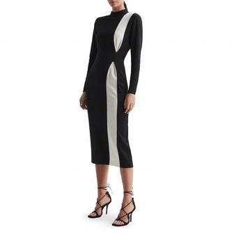 이스퀘어 4603440 Reiss Millie Colorblock Long Sleeve Midi Dress