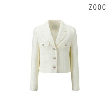 ZOOC 울블렌드 크롭 트위드 자켓 IV_V241MSF908