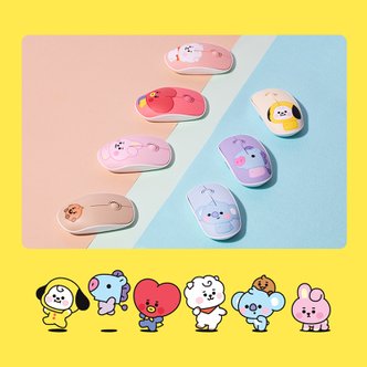  내 손안의 BT21 무선마우스 베이비 무소음 귀여운 캐릭터 우주스타  치미 타타 슈키 쿠키 코야 알제이 망 소리안나는 예쁜 굿즈