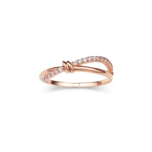 Love Knot 14K 큐빅 반지 SA24C26T