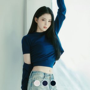 355510 한소희 12gg 라운드넥 반팔 니트 스웨터