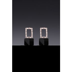 Onyx Void Cubic Stud Earrings