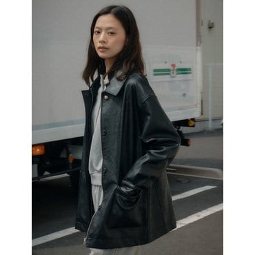 틸아이다이 Eco leather pocket jacket(Black)