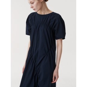 SHIRRING LONG DRESS (NAVY)