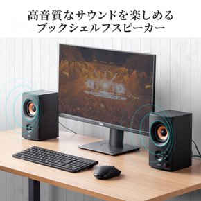 PC 3.5mm 30 TV PC AC 400-SP107 산와 다이렉트 스피커 유선 접속 W출력 목제 모니터용 스피커