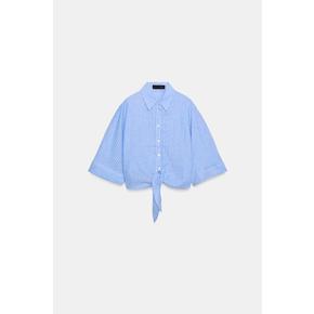 ZARA 자라 매듭 린넨 셔츠 0340 151 044