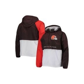 맨즈 타미힐피거 Brown/Orange 클리블랜드 브라운스 래글런 나그랑 하프집업 풀오버