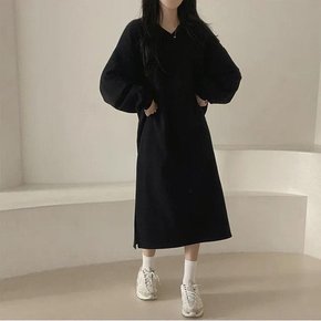캐주얼 데일리 롱 원피스 긴소매 카라 등원룩 오버핏 (25461369)