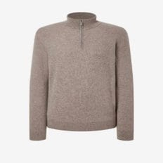 [Signature Cashmere] 캐시미어 100% 브라운 하프짚업 스웨터 DMSW3D074W1