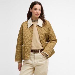 [26SS] 여성 베이지 Icons Cropped Liddesdale 퀼팅 재킷 (URJU6E310I2)