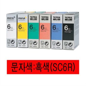 EPSON라벨프린터리본 SC6R 6mm 6mm 적색 흑문자