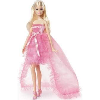 보드엠 바비 인형, 생일 소원, 선물용, 핑크 드레스를 입은 금발