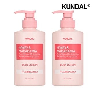 쿤달 허니 앤 마카다미아 퓨어 바디로션 엠버바닐라 500ml x2개