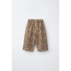 ZARA 자라 키즈 벌룬 플러시 트라우저스 바지 팬츠 애니멀 프린트 Ochre 6208598703 6208598 131