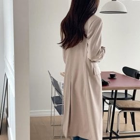 여자 올드머니 단정 원버튼 백슬릿 롱 자켓