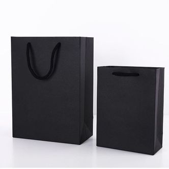 제이큐 무지 세로 직사각형 쇼핑백 특대형 블랙 X ( 5매입 )