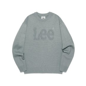 리긴팔티 CQK LE2303KT16GR 라운드넥 톤온톤 로고 니트 그레이
