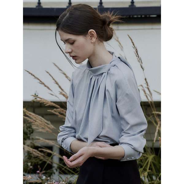 시그니쳐 스카프 셔링 블라우스_4Color