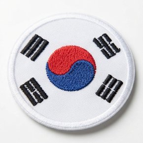 자수 와펜 원형 태극기 패치 열접착식