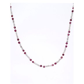 HR 50N_Pearl Point Garnet Labradorite Beads Necklace