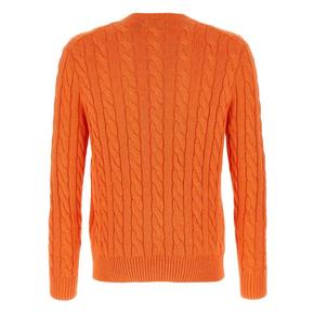 26SS 폴로 랄프로렌 로고 자수 케이블 니트 스웨터 710775885529 Orange