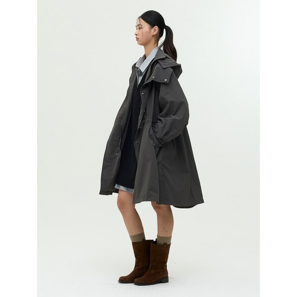 스트링 후드 롱 점퍼 EMP8WOT020