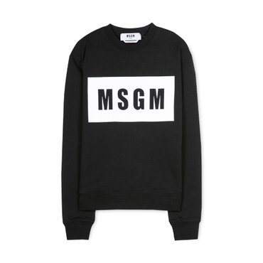 MSGM 남성 박스 로고 블랙 맨투맨 2940MM68 207599 99