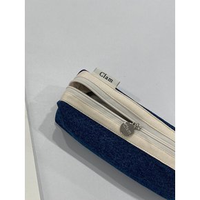 round pencilcase _ Blue denim