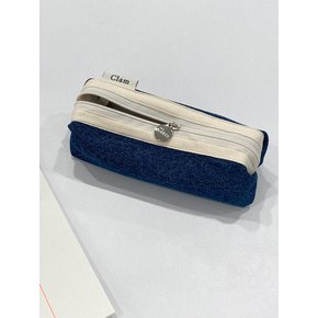 round pencilcase _ Blue denim