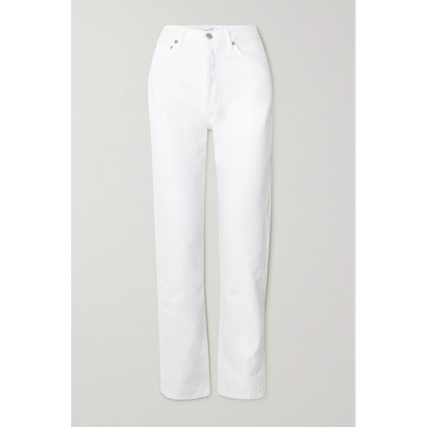 넷 서스테인 90s 핀치 웨이스트 하이 라이즈 스트레이트  진 화이트 1647597302378335