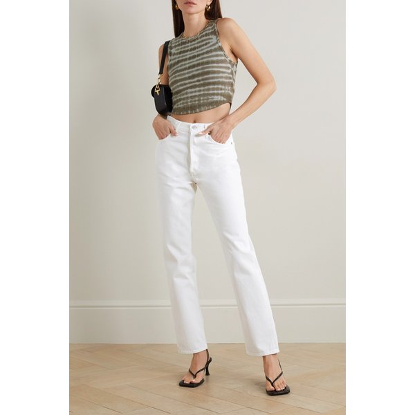 넷 서스테인 90s 핀치 웨이스트 하이 라이즈 스트레이트  진 화이트 1647597302378335