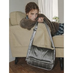 Canele Padding bag(L)_brown silver