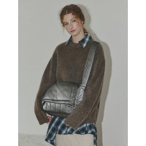 Canele Padding bag(L)_brown silver