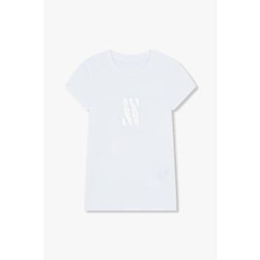 ARMANI EXCHANGE AX 여성 스트레치 코튼 티셔츠- 화이트(A425130513)