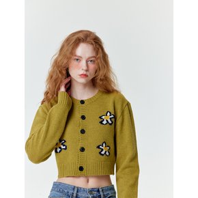 CROP FLOWER CARDIGAN PAPAYA