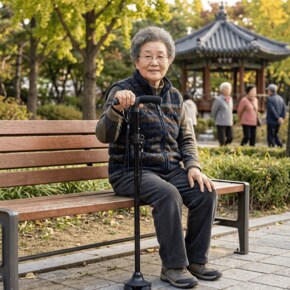 접이식 경량 4발 관절 지팡이 어르신 할머니 할아버지 안전한 노인용 네발지팡이 g2