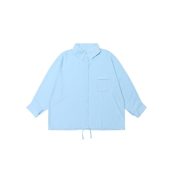 여성 오픈 칼라 블라우스 (LT-BLUE)