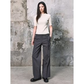 Half Neck Pleats Top  Ivory (KE6240M030)
