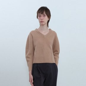 V-NECK SWEATER_BEIGE