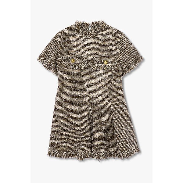 여성 프린지 트림 트위드 드레스 6415361111000