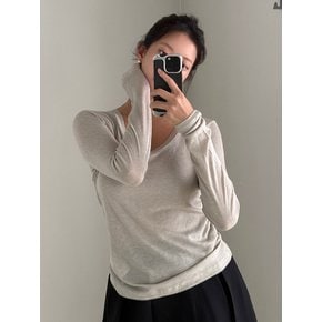 [예린 PICK!] 네츄럴 컷 유넥 티셔츠_light gray