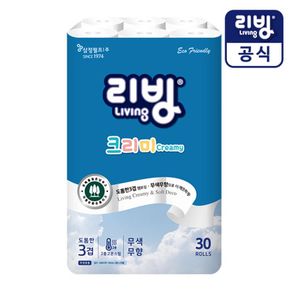 [삼정펄프] 리빙크리미 화장지 3겹 30롤/무포름[28483038]