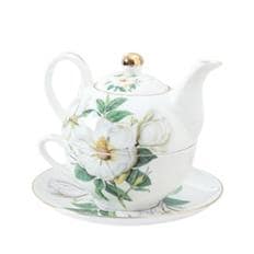  페미닌 플라워 티포원 1인용 도자기 차주전자 찻잔 세트 1인 티세트